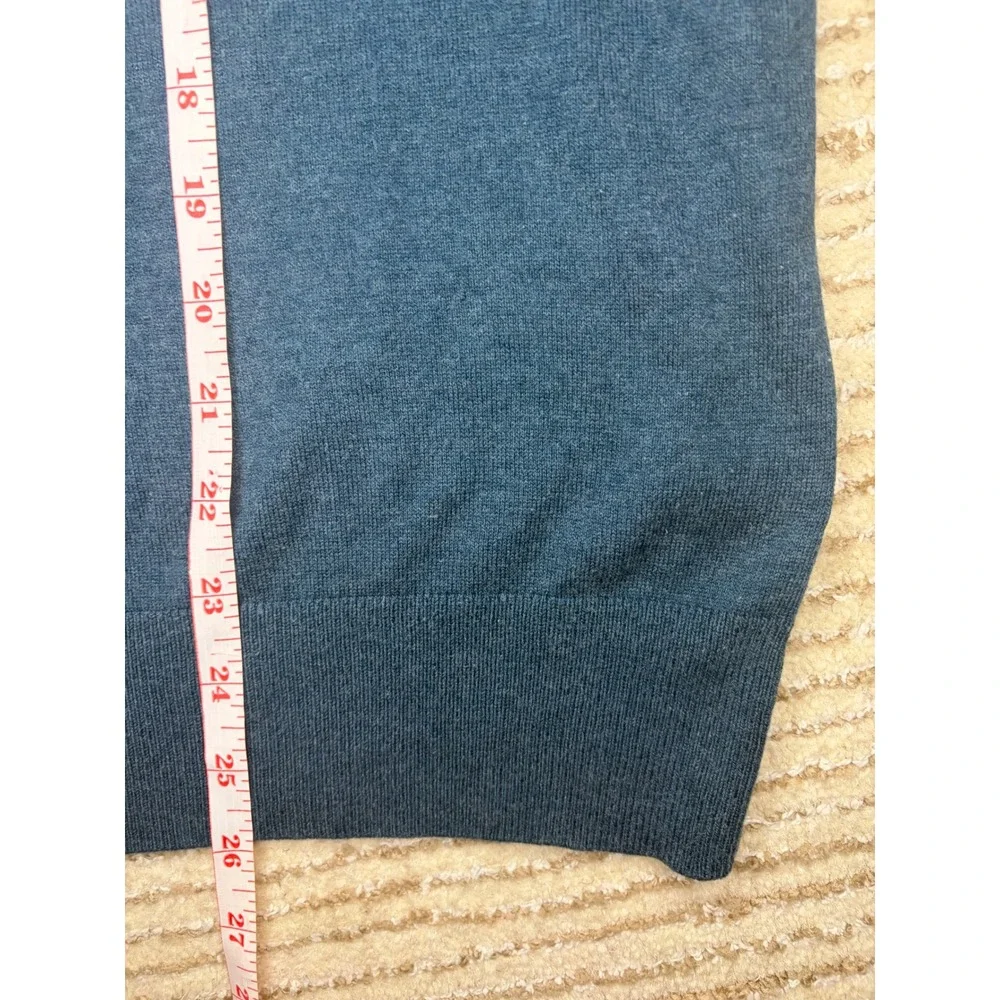 Banana Republic Mens Luxury Blend Silk Cashmere V-Neck Sweater Teal Blue M Soft